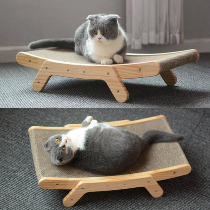 Wooden Cat Scratcher Board and Scratching Bed - MR. GIFT