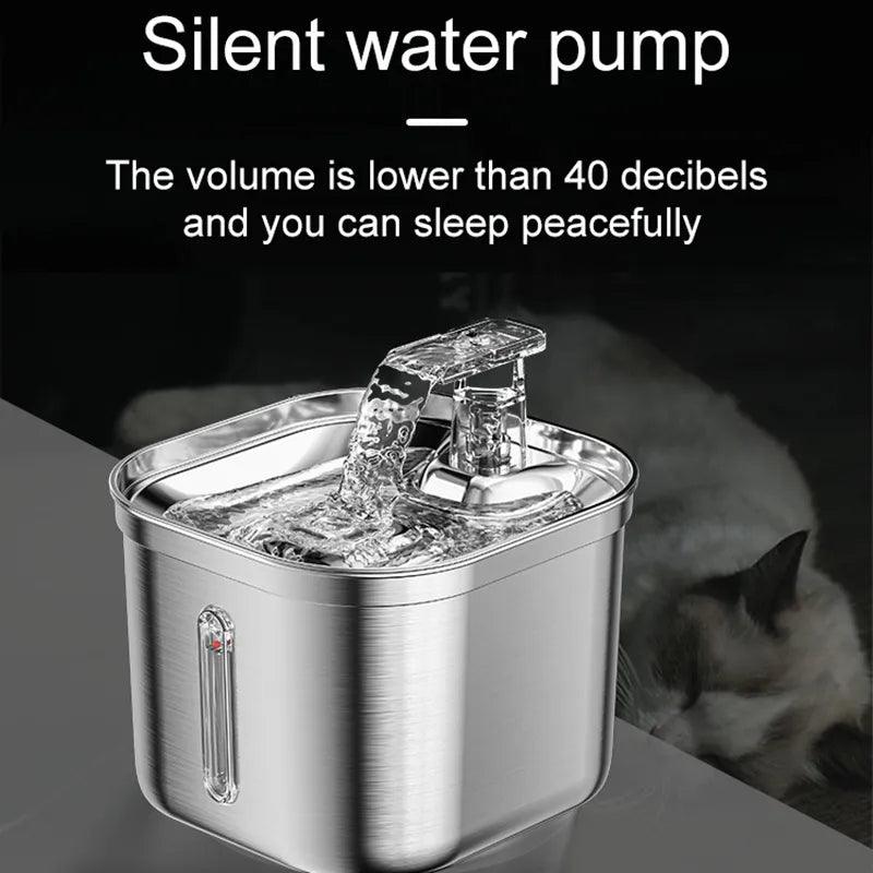 Stainless Steel Automatic Cat Water Fountain - MR. GIFT
