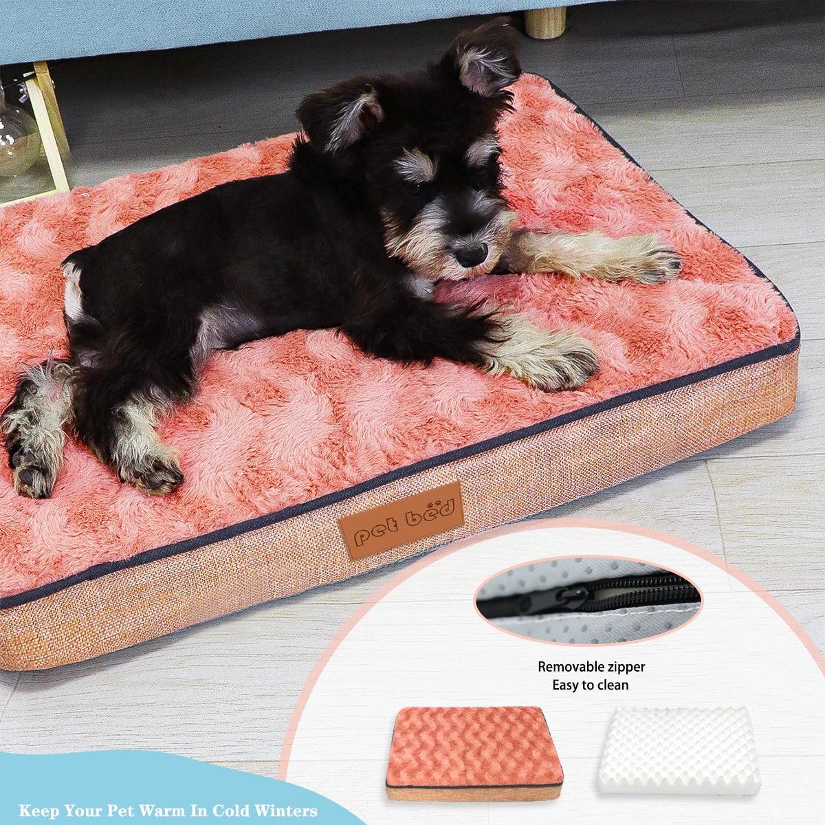 Memory Foam Orthopedic Dog Bed with Faux Fur Cover - MR. GIFT