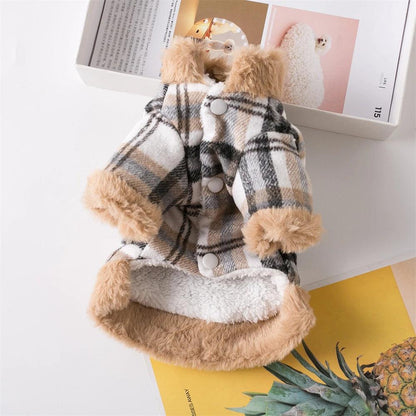 Warm Plaid Pet Jacket for Small Dogs & Cats - MR. GIFT