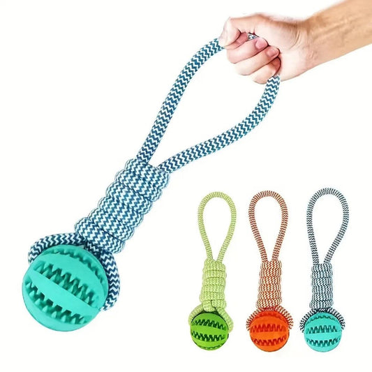 Interactive Treat Rope Rubber Ball for Dogs - MR. GIFT