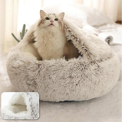 Soft Plush 2-in-1 Pet Bed with Cover - MR. GIFT