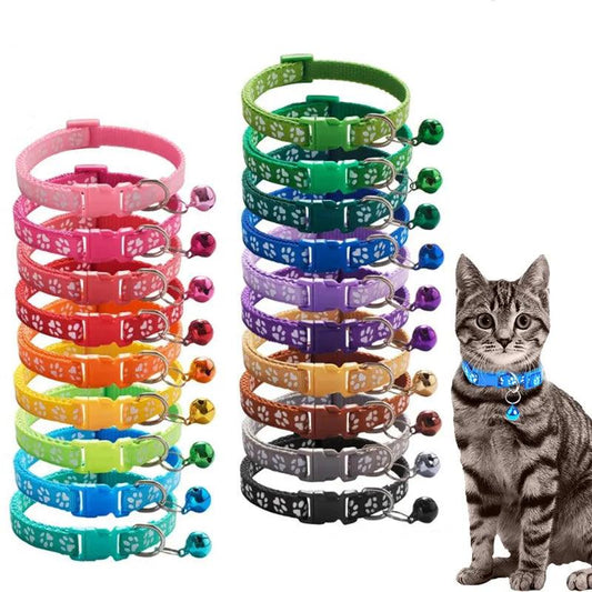 Cartoon Footprint Pet Collar with Bell for Dogs & Kittens - MR. GIFT