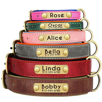 Custom Leather Dog Collar with Free Engraving - MR. GIFT