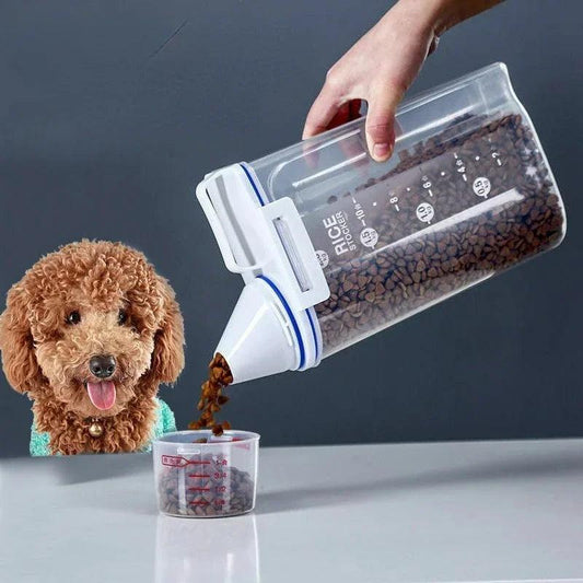 No More Messy Meals: 1.5kg/2kg Dog Cat Food Pail Plastic Storage Tank - MR. GIFT
