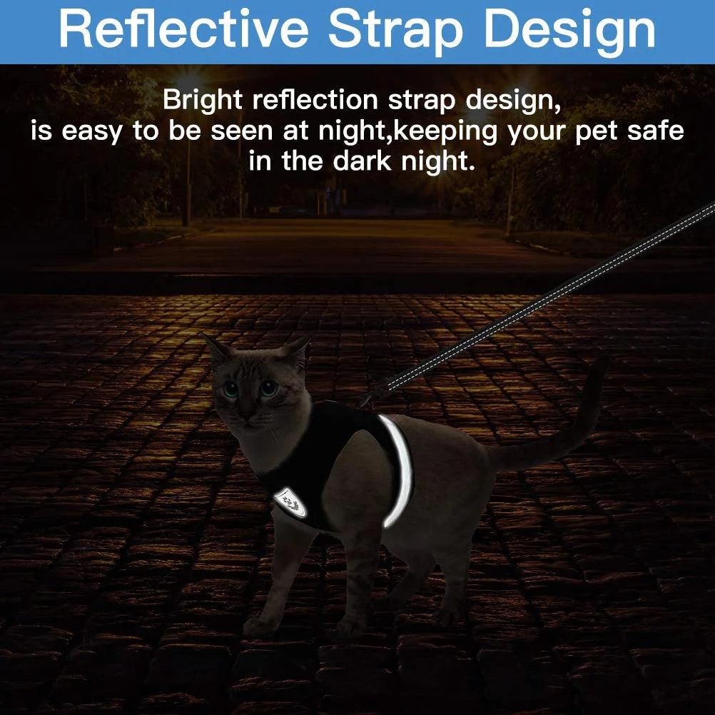 Escape-Proof Reflective Cat Harness with Leash for Breathable Control - MR. GIFT