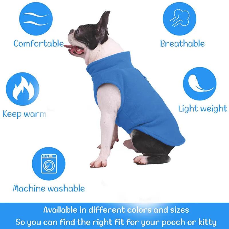 Winter Fleece Dog Vest with Pull Ring - MR. GIFT