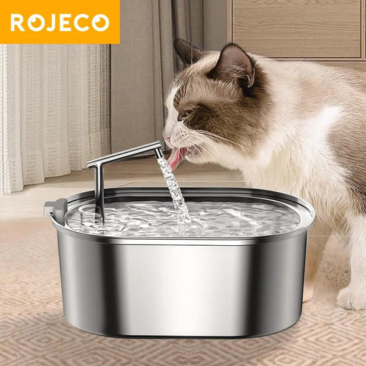 ROJECO Stainless Steel Cat Water Fountain - MR. GIFT
