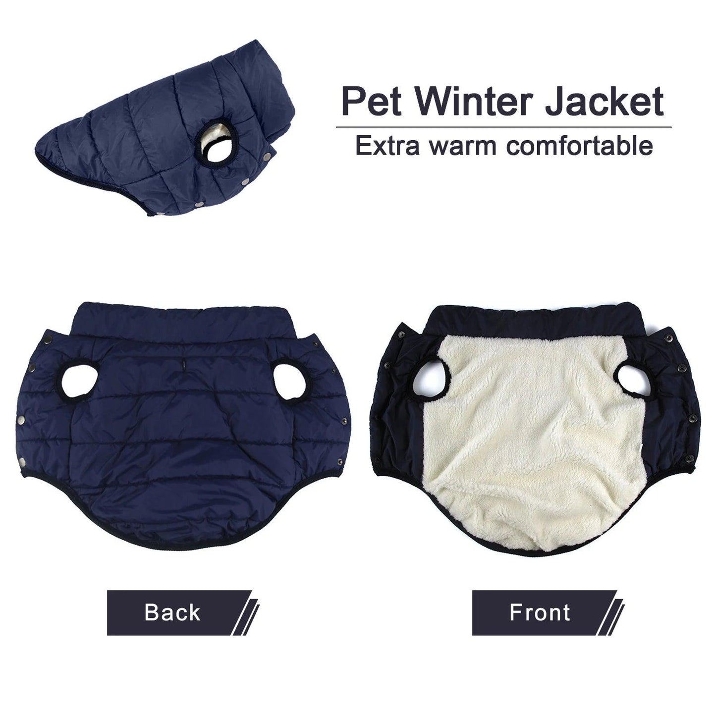 Winter Warm Dog Jacket with Fleece Lining - MR. GIFT