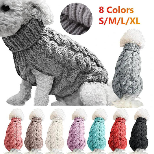 Warm Knitted Turtleneck Pet Sweater - MR. GIFT