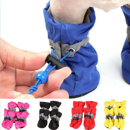 Slip-proof Paws: 4pc Set of Rain-Ready Dog Shoes - MR. GIFT
