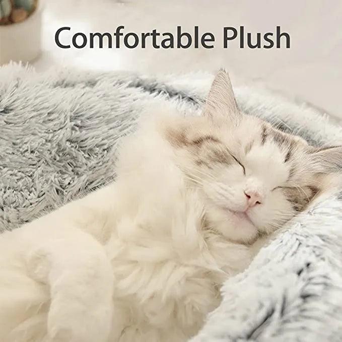 Long Plush 2-in-1 Cat Bed & Kennel - MR. GIFT