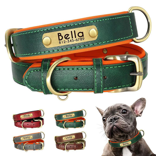 Custom Leather Dog Collar with Free Engraving - MR. GIFT